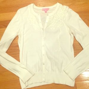 White, embroidered Every day cardigan